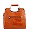 Tassel Accent Crocodile Print Satchel Wallet SET