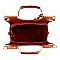 Tassel Accent Crocodile Print Satchel Wallet SET