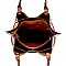 3-Compartment Crocodile Print Drawstring Tote