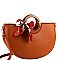 2-Way Scarf Accent Wooden Handle Half-Moon Satchel