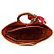 2-Way Scarf Accent Wooden Handle Half-Moon Satchel