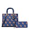 2-IN-1 MONOGRAMMED D SATCHEL WALLET SET