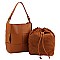 2-in-1 Woven Bucket Shoulder Bag Hobo