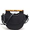 Lizard Print 2-Way Bamboo Handle Accent Wing Satchel
