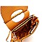 Lizard Print 2-Way Bamboo Handle Accent Wing Satchel