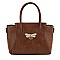 3IN1 PLAIN SMOOTH RHINESTONE BEE TOTE BAG WITH MULTI COLORED SNAKE BAG AND WALLET SET
