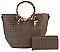 2IN1 FASHION SILK SCARF PLAIN CHECKER STYLE TOTE