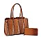 Crocodile Leopard Patchwork 2-in-1 Satchel Set