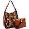 2 IN 1 DRAWSTRING LEOPARD & SNAKE PATCH HOBO