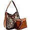 2 IN 1 DRAWSTRING LEOPARD & SNAKE PATCH HOBO