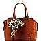 OSTRICH PRINT LEOPARD SCARF 2 WAY SATCHEL