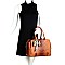 OSTRICH PRINT LEOPARD SCARF 2 WAY SATCHEL