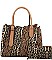 FASHION 2 IN 1 ANIMAL PRINT SATCHEL WALLET SET