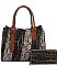 FASHION 2 IN 1 ANIMAL PRINT SATCHEL WALLET SET