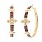 LARGE TRENDY STRIPE W BEE HOOP EARRINGS