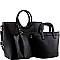 3 in1 Round Handle Accent Satchel Value SET