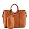 3 in1 Round Handle Accent Satchel Value SET