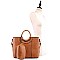 3 in1 Round Handle Accent Satchel Value SET
