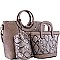 3 in1 Round Handle Accent Satchel Value SET