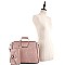 3 in 1 Braided Metal Handle Accent Twin Satchel Value SET