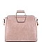 3 in 1 Braided Metal Handle Accent Twin Satchel Value SET