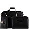 3 in 1 Braided Metal Handle Accent Twin Satchel Value SET