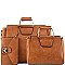 3 in 1 Braided Metal Handle Accent Twin Satchel Value SET