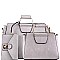 3 in 1 Braided Metal Handle Accent Twin Satchel Value SET