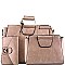3 in 1 Braided Metal Handle Accent Twin Satchel Value SET