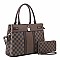 2-in-1 Trendy Monogram Colorblock Satchel Set
