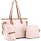 3 in 1 Two-Tone Shopper Tote Cross Body Value SET