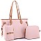 3 in 1 Two-Tone Shopper Tote Cross Body Value SET