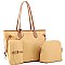 3 in 1 Two-Tone Shopper Tote Cross Body Value SET