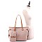3 in 1 Two-Tone Shopper Tote Cross Body Value SET