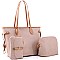3 in 1 Two-Tone Shopper Tote Cross Body Value SET