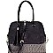 Color Block Crocodile Ostrich Dome Satchel MH-ES3087