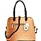 Color Block Crocodile Ostrich Dome Satchel MH-ES3087