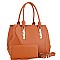 CHIC HARDWARE ACCENT SATCHEL WALLET SET