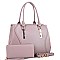 CHIC HARDWARE ACCENT SATCHEL WALLET SET
