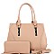 CHIC HARDWARE ACCENT SATCHEL WALLET SET