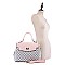 2-Way Turn-Lock Accent Monogram Flap Satchel Wallet SET