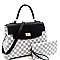 2-Way Turn-Lock Accent Monogram Flap Satchel Wallet SET