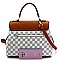 2-Way Turn-Lock Accent Monogram Flap Satchel Wallet SET