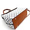 2-Way Turn-Lock Accent Monogram Flap Satchel Wallet SET