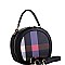ROUND CHECKERED SATCHEL SHOULDER BAG