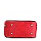 ROUND CHECKERED SATCHEL SHOULDER BAG