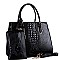 Structured Lizard Pattern 2 in 1 Satchel Wristlet SET