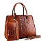 Structured Lizard Pattern 2 in 1 Satchel Wristlet SET