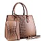 Structured Lizard Pattern 2 in 1 Satchel Wristlet SET