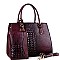 Structured Lizard Pattern 2 in 1 Satchel Wristlet SET